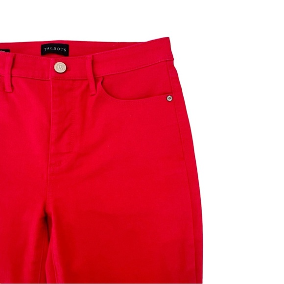 NWOT Talbots Size 2 High Rise Skinny Leg Ankle True Red Denim Jegging Jeans - Picture 5 of 10